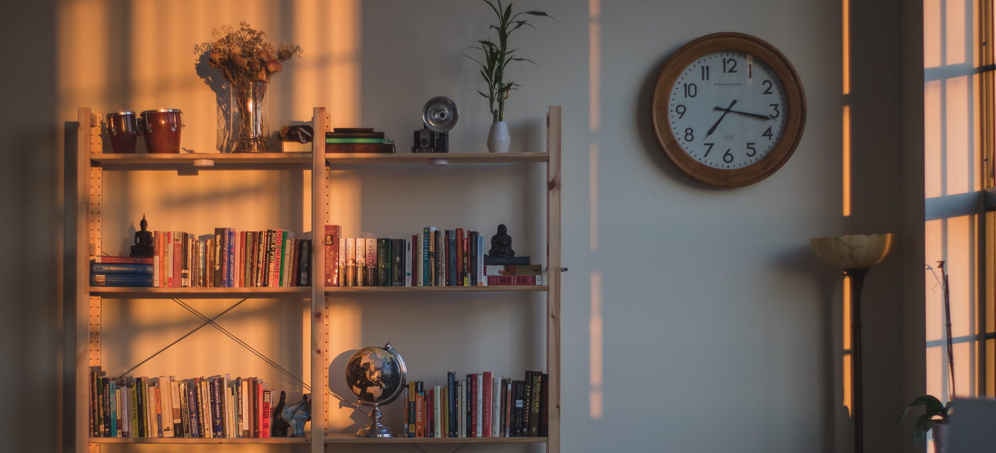A bookshelf filled with books