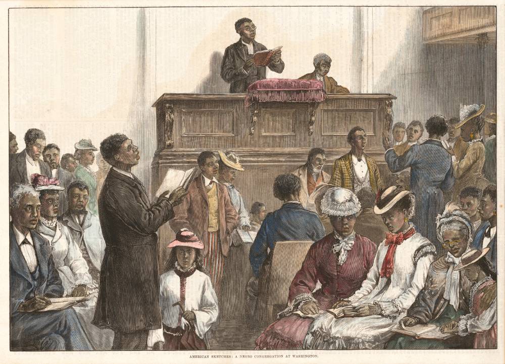 American Sketches: 'A Negro Congregation at Washington'